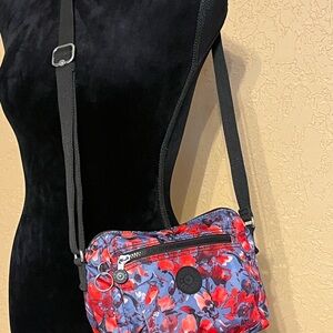 Kipling Keefe Women's Crossbody HB6468 double zip nylon festive floral  Purse